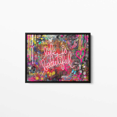 Life is beautiful Graffiti Landscape Canvas