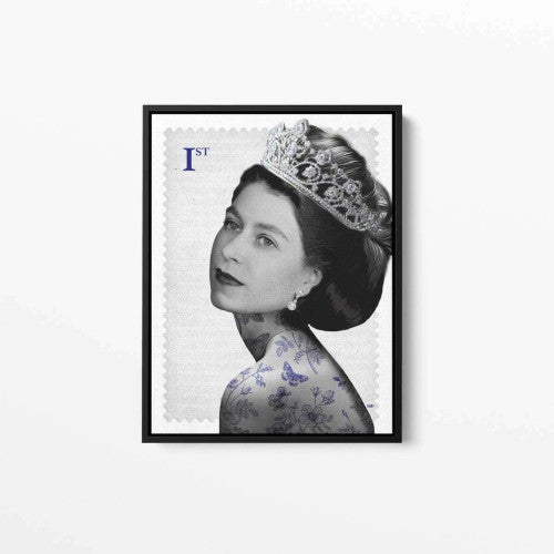 Platinum Jubilee Queen Elizabeth Stamp Canvas