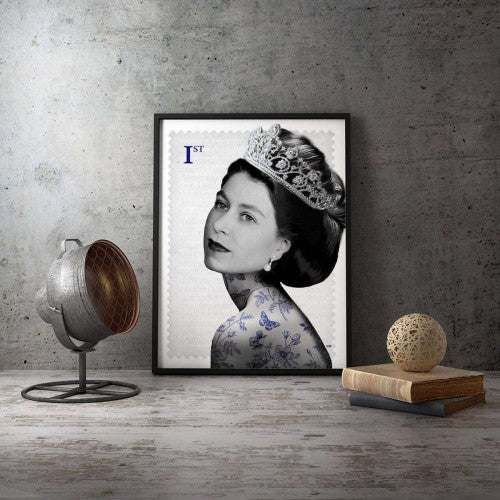 Platinum Jubilee Queen Elizabeth Stamp Canvas