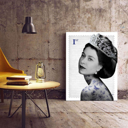 Platinum Jubilee Queen Elizabeth Stamp Canvas