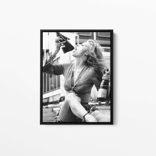 Lady drinking champagne Canvas