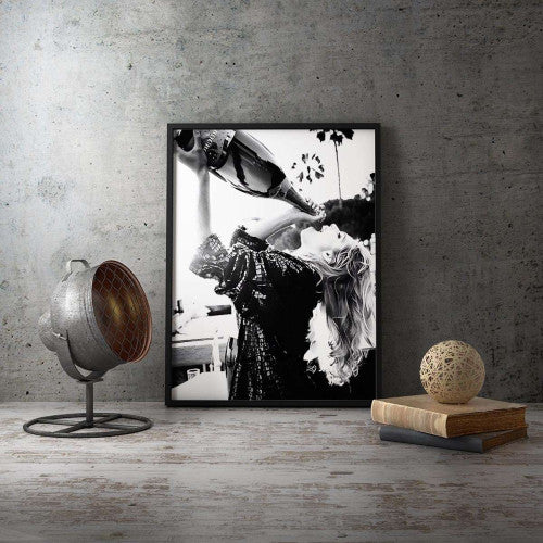 Lady drinking magnum champagne Canvas