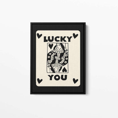 Lucky You Black Playing Card Canvas