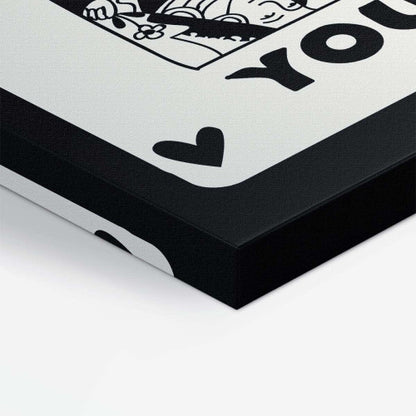 Lucky You Black Playing Card Canvas