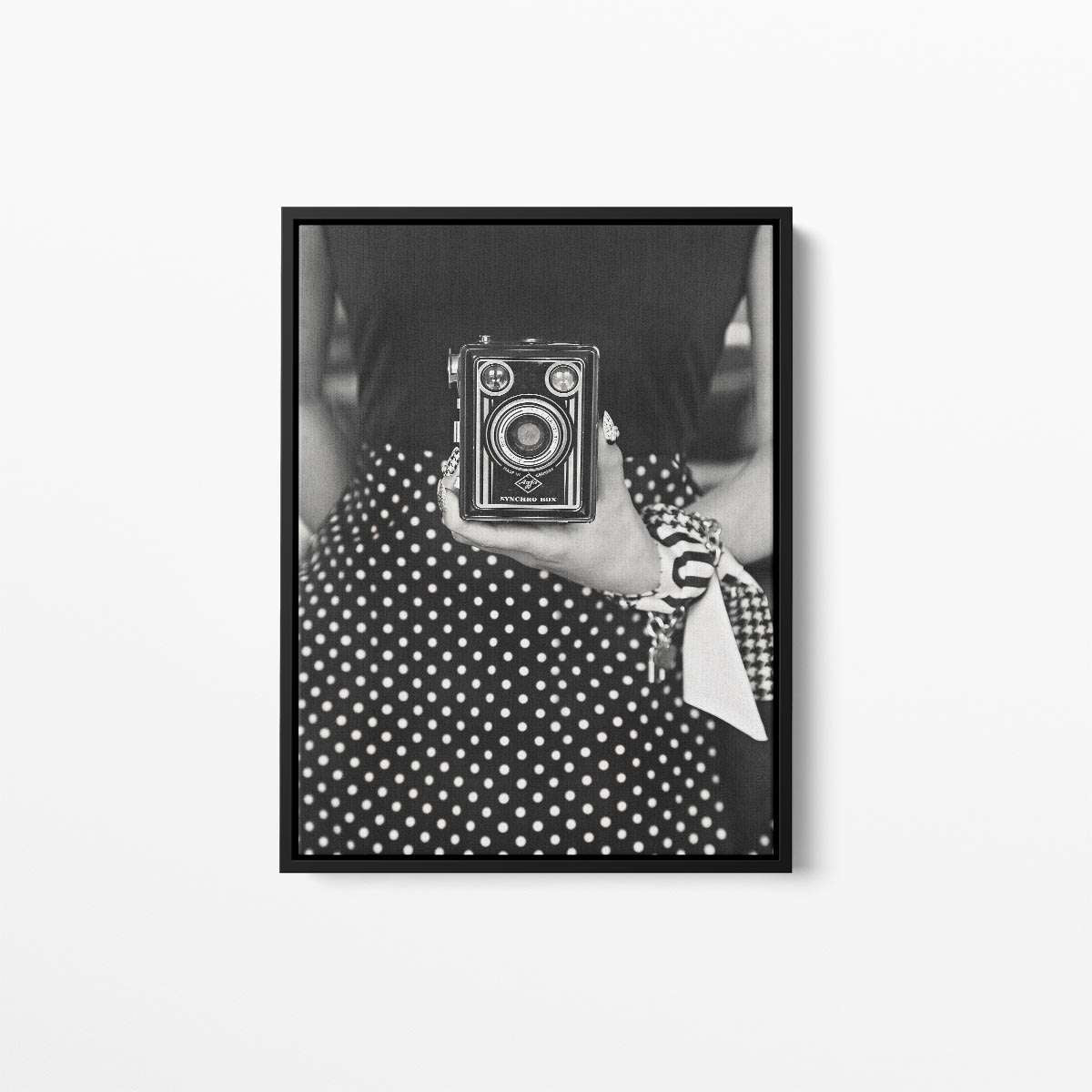 Vintage Woman Synchro Box Camera Canvas