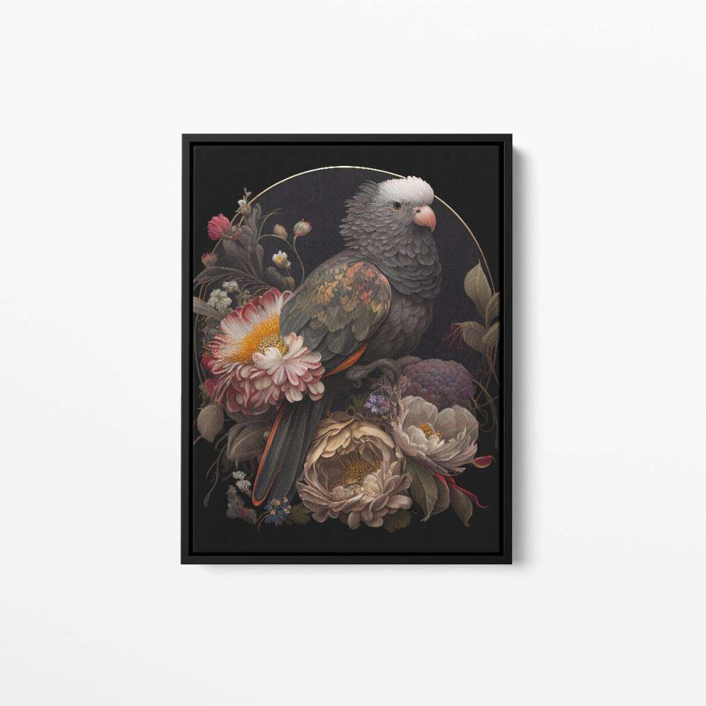 Bird Floral Still Life Portrait 001 Pigeon Animal Canvas