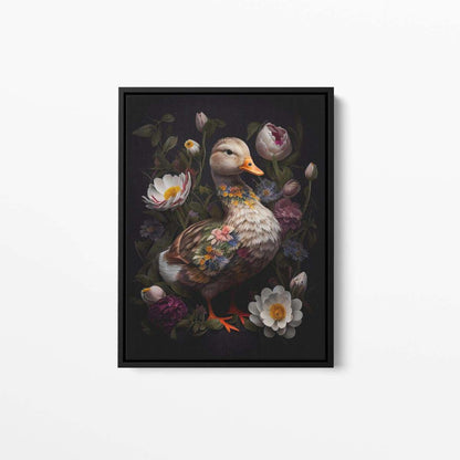 Bird Floral Still Life Portrait 002 Duck Animal Canvas