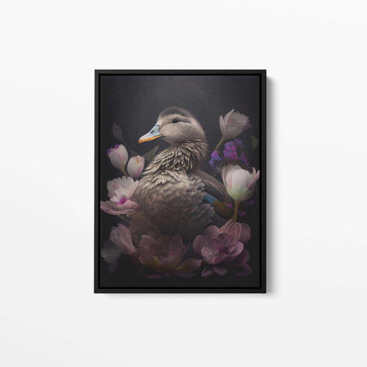 Bird Floral Still Life Portrait 004 Duck Animal Canvas