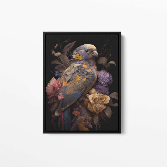 Bird Floral Still Life Portrait 005 Pigeon Animal Canvas