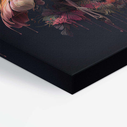 Bird Floral Still Life Portrait 010 Flamingo Animal Canvas