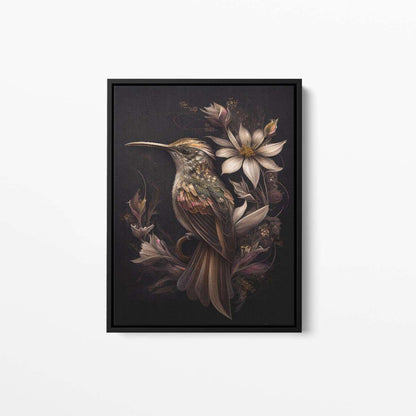 Bird Floral Still Life Portrait 012 Hummingbird Animal Canvas