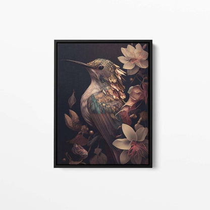 Bird Floral Still Life Portrait 013 Hummingbird Animal Canvas