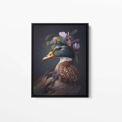 Bird Floral Still Life Portrait 015 Duck Animal Canvas