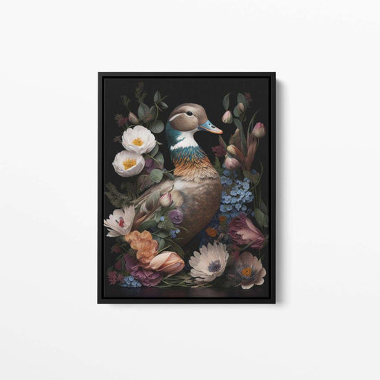 Bird Floral Still Life Portrait 016 Duck Animal Canvas