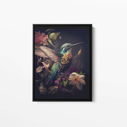 Bird Floral Still Life Portrait 020 Hummingbird Animal Canvas