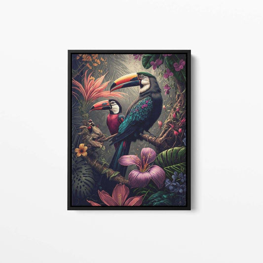 Bird Floral Still Life Portrait 023 Tucan Animal Canvas