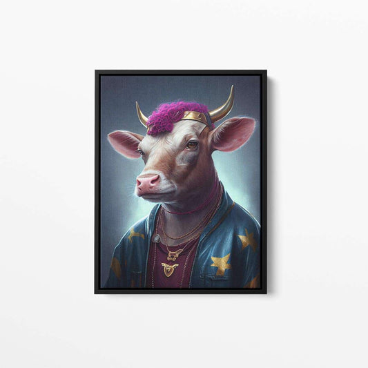 Charlie The Cow Animal Canvas