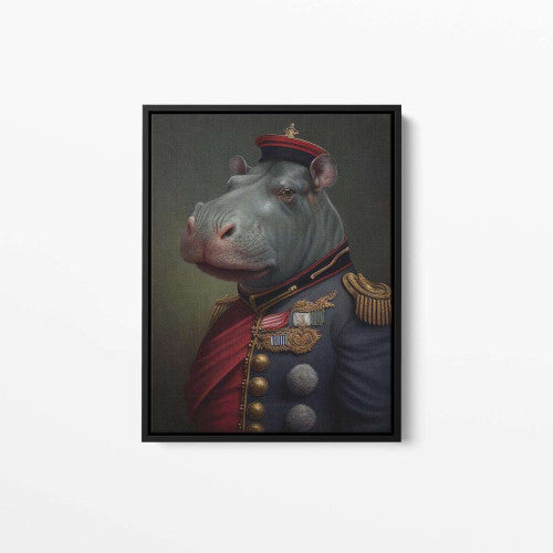 Hugo The Hippo Animal Canvas