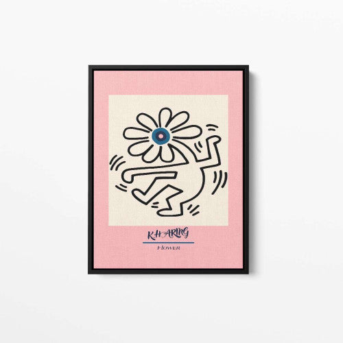 K Haring Flower Abstract Canvas