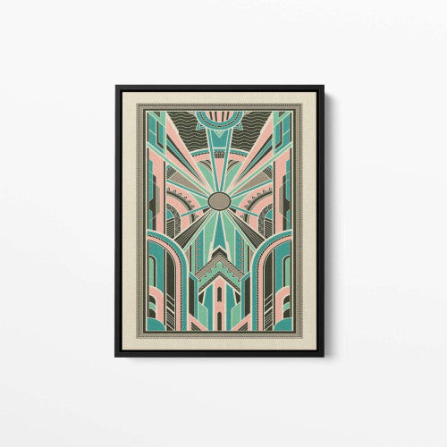 Retro Vintage Art Deco Pattern Abstract Canvas