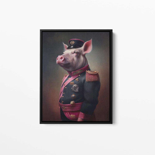 Sergant Pigleton Animal Canvas