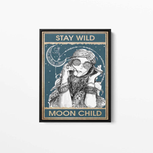 Stay Wild Moon Child Typography Canvas