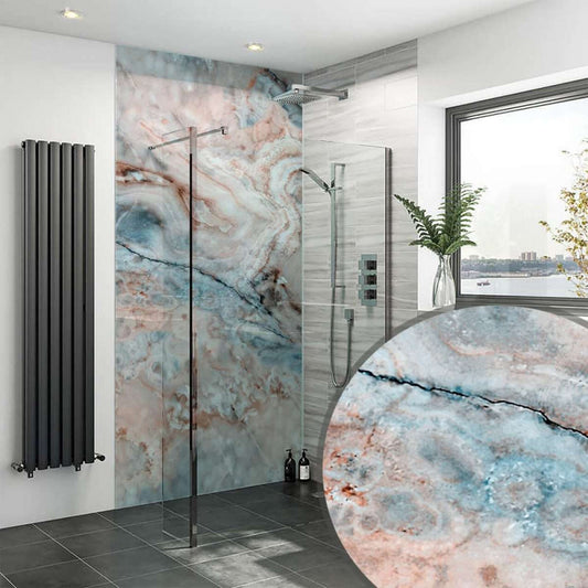 Blush Pink Blue Grey Stone Marble