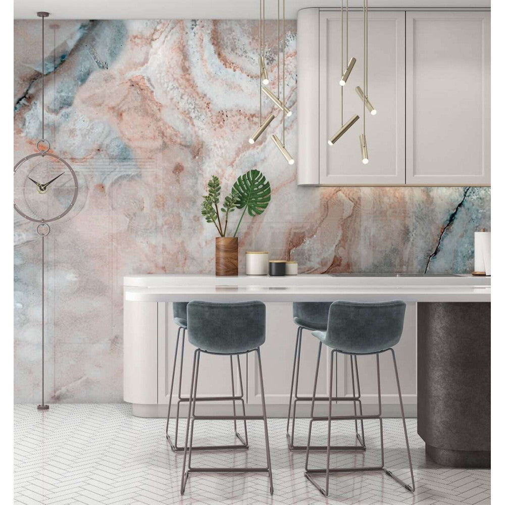 Blush Pink Blue Grey Stone Marble