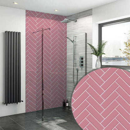 Pink Herringbone