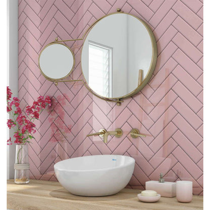 Pink Herringbone