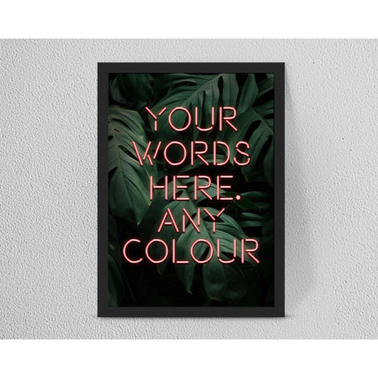 Custom Quote Neon Typography Canvas