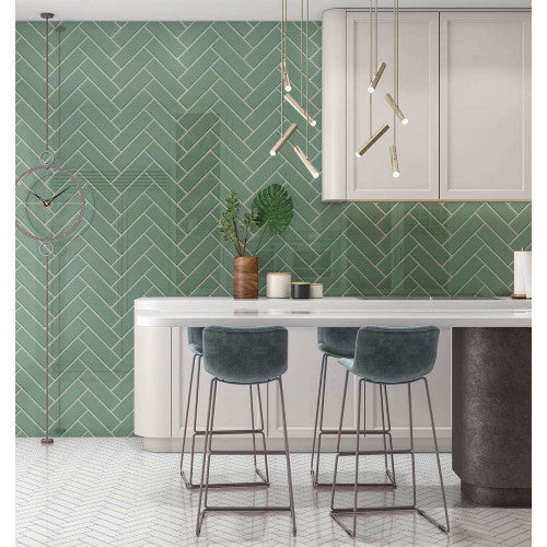 Green Herringbone