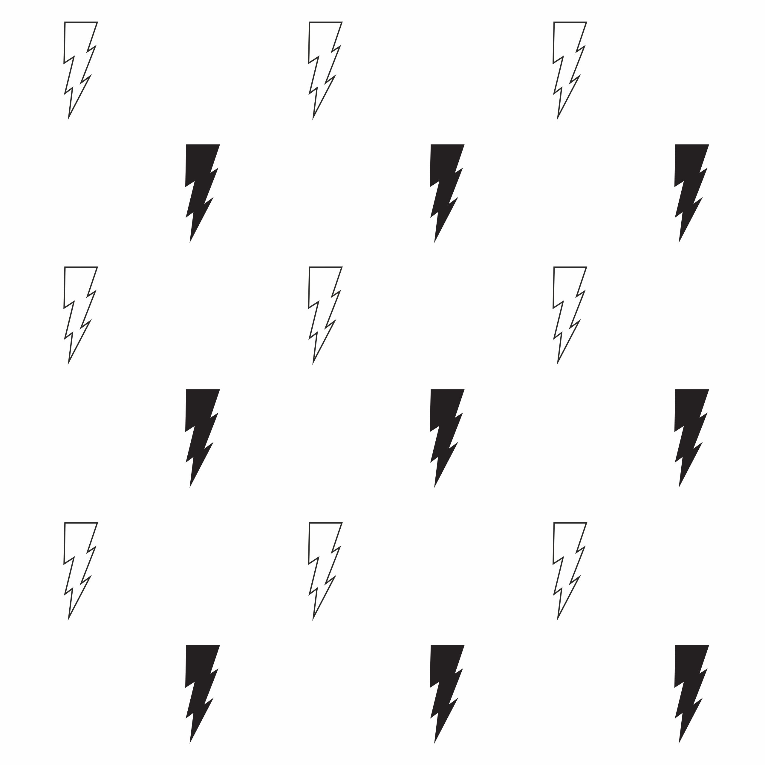 Lightning Strike Monochrome Geometric Wallpaper