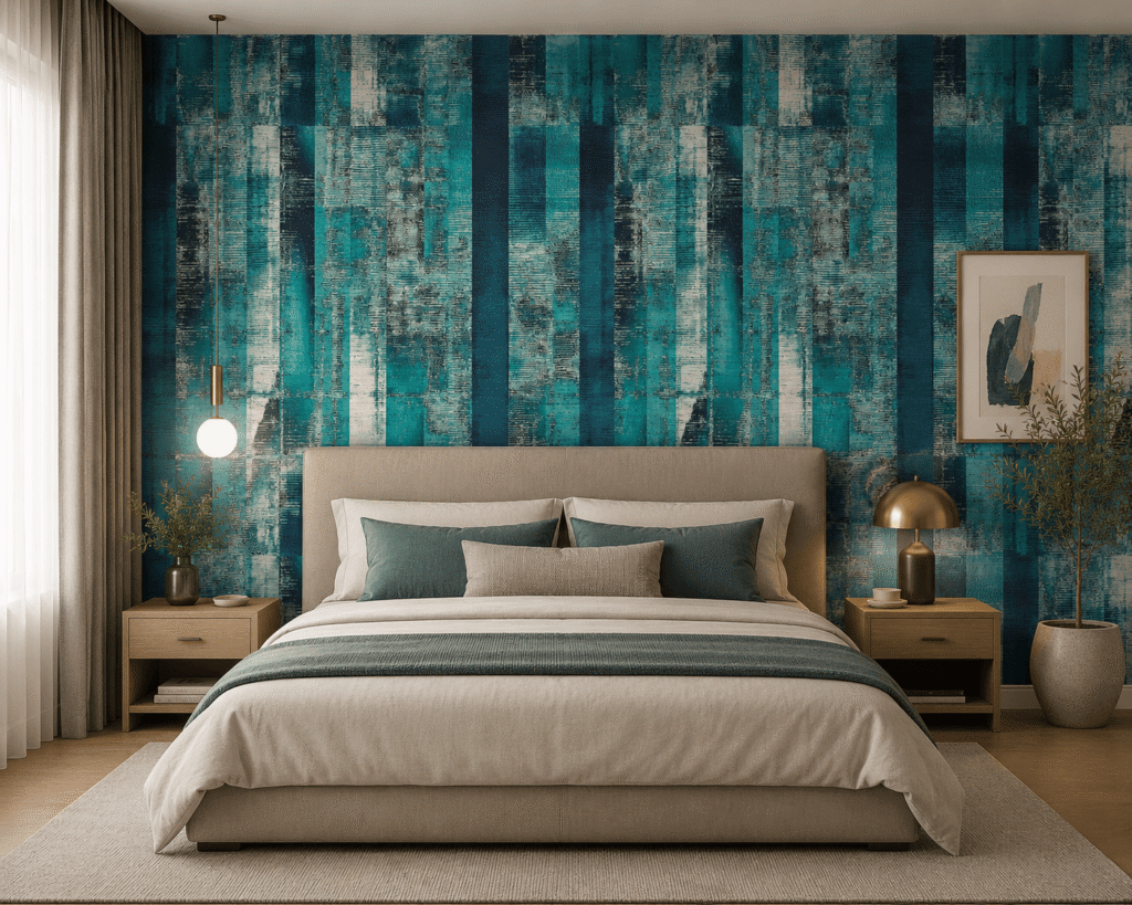 Aqua Glass Pattern Wallpaper