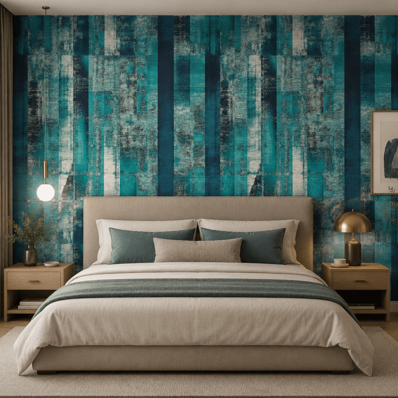 Aqua Glass Pattern Wallpaper