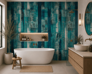 Aqua Glass Pattern Wallpaper