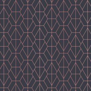 Midnight Blush Art Deco Wallpaper