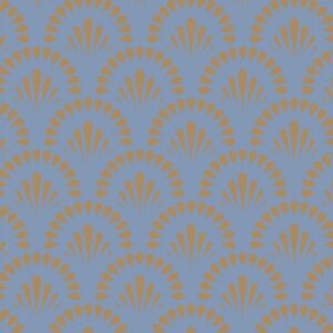 Gatsby Bloom Gold & Blue Wallpaper