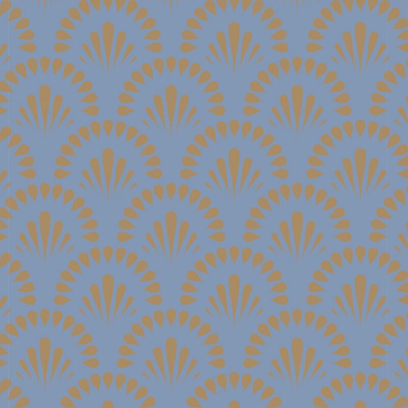 Gatsby Bloom Gold & Blue Wallpaper