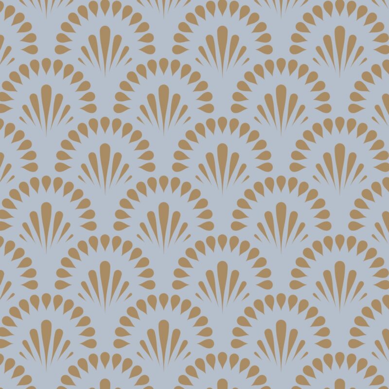 Gatsby Bloom Gold & Powder Blue Wallpaper