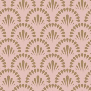 Gatsby Bloom Gold & Blush Pink Wallpaper