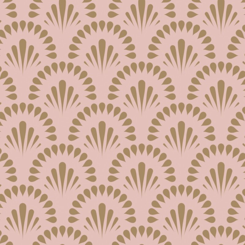 Gatsby Bloom Gold & Blush Pink Wallpaper