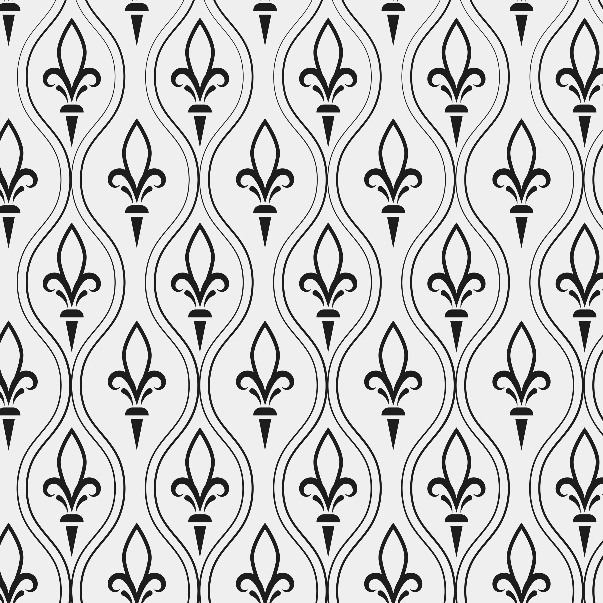Elegant Black and White Venetian Ornament Pattern