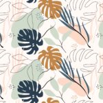 Foliage Neutral Abstract Tropical Wallpaper