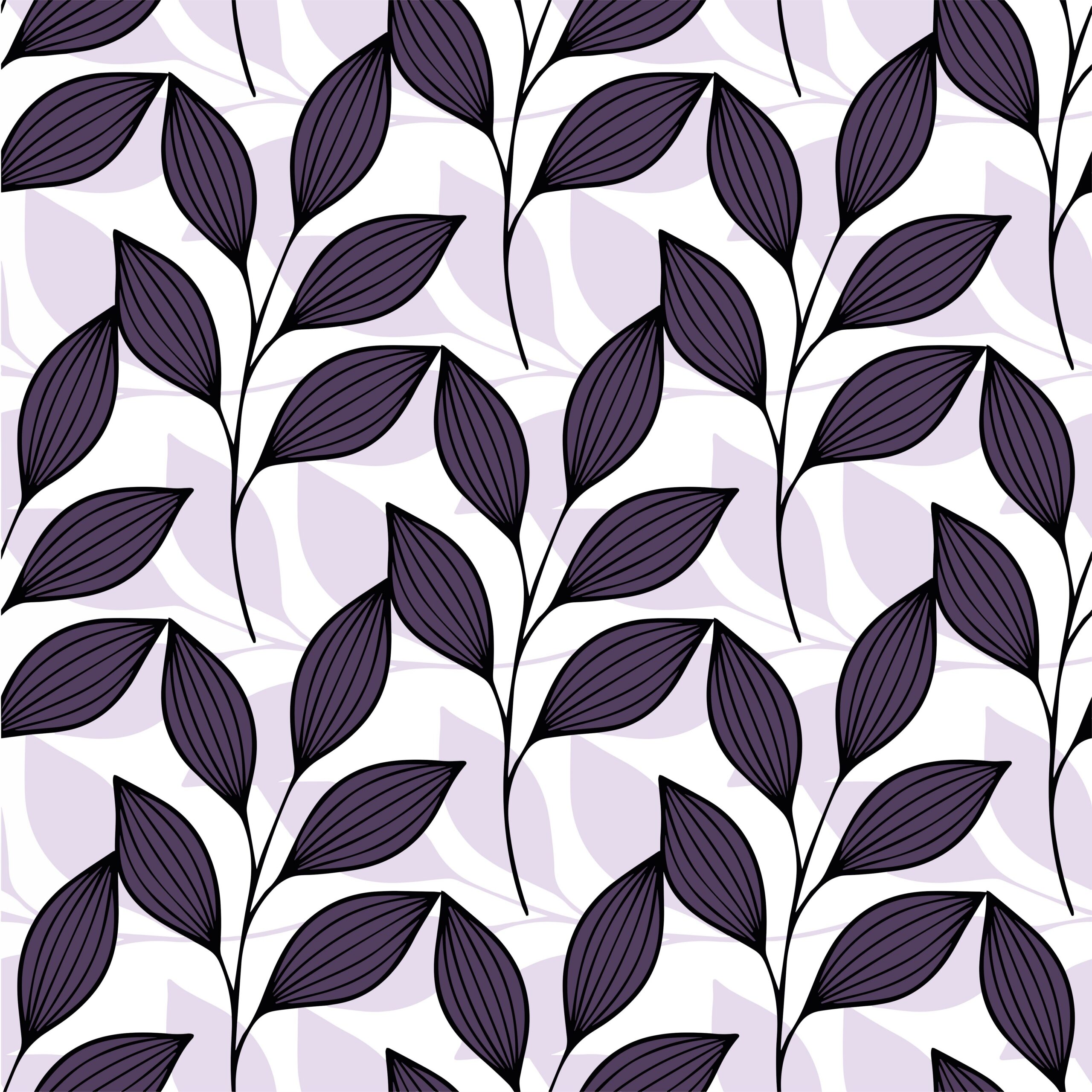 Lilac Serenity Purple Botanical Leaf Wallpaper