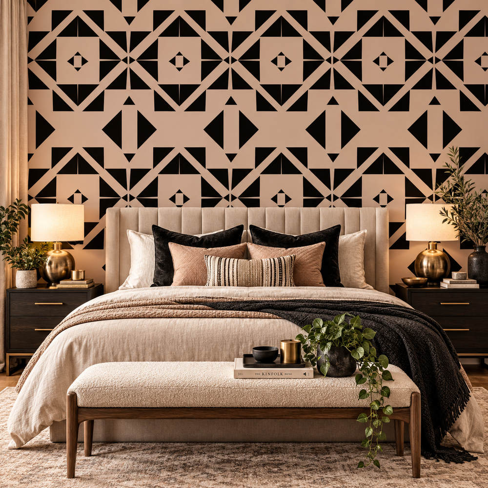 Aztec Blush Geometric Wallpaper