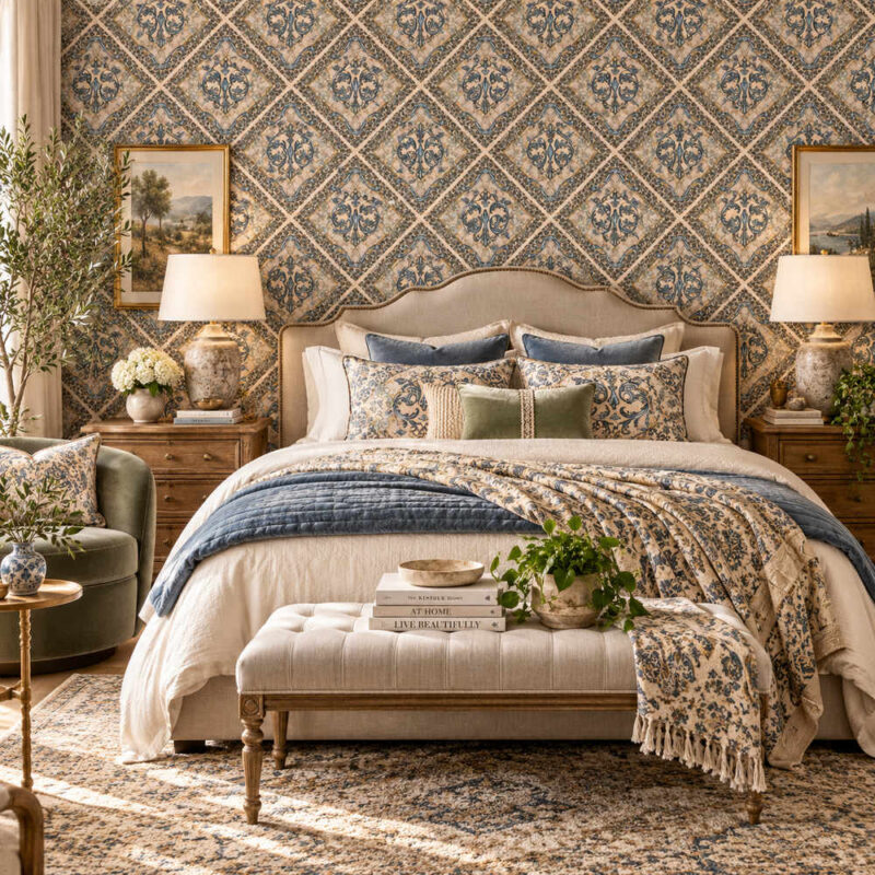 Baroque Leopard Trellis Wallpaper