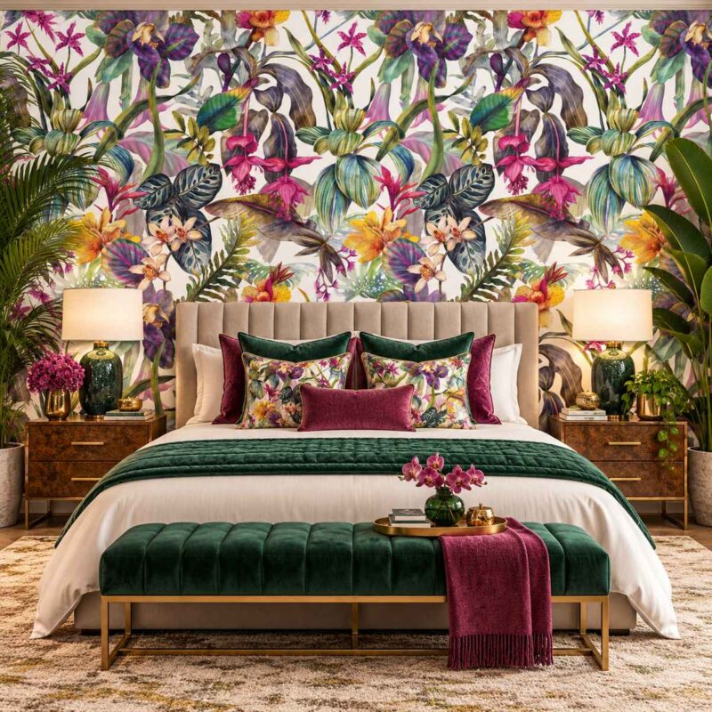 Ivory Tropical Bloom Wallpaper
