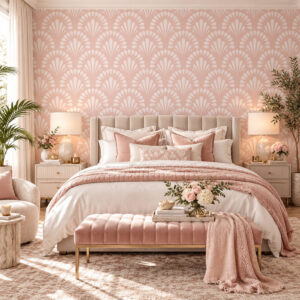 Gatsby Bloom Blush Pink Wallpaper