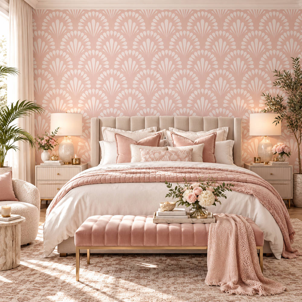 Gatsby Bloom Blush Pink Wallpaper